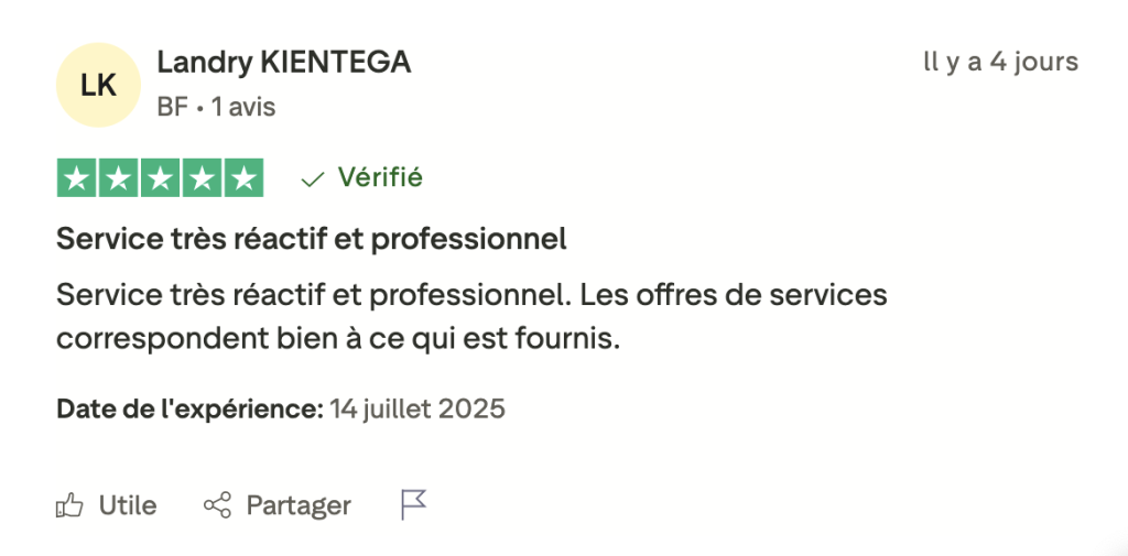 Avis client Safaricloud - Hébergement web en côte d'ivoire