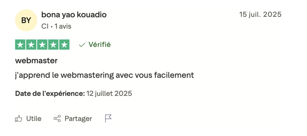 Avis client Safaricloud - Hébergement web en côte d'ivoire