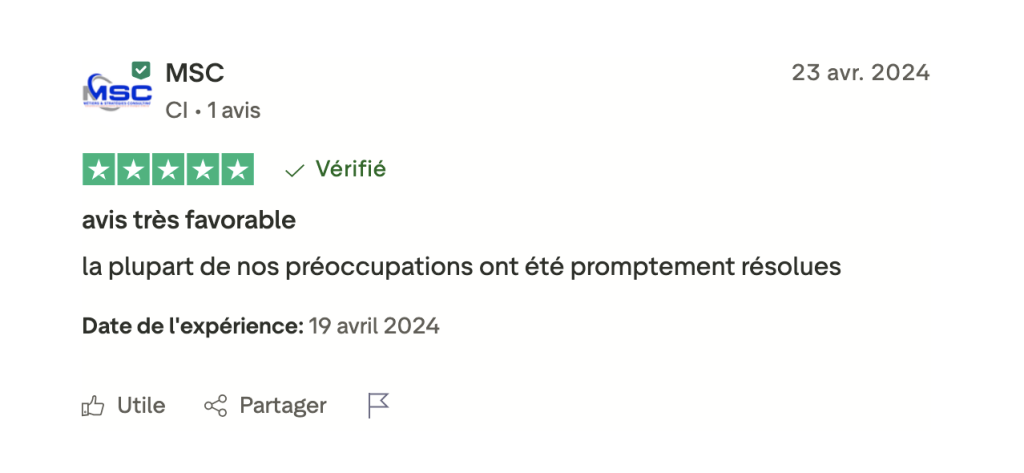Avis client Safaricloud - Hébergement web en côte d'ivoire