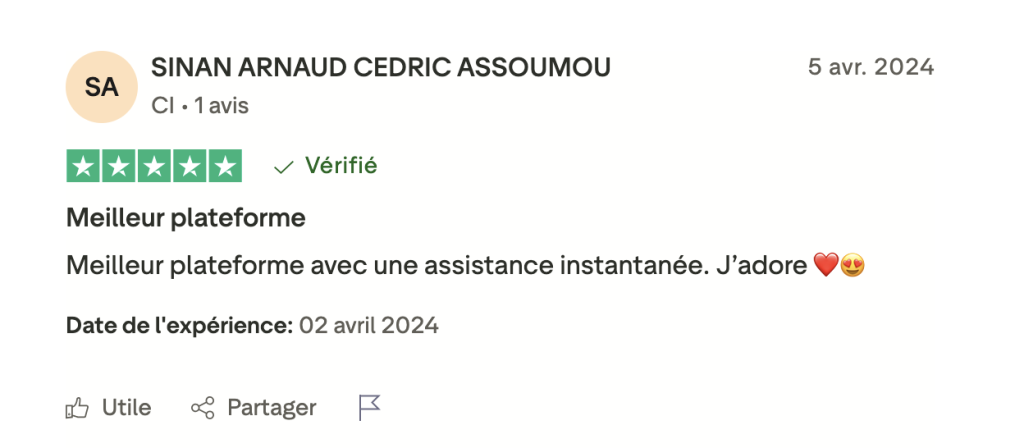 Avis client Safaricloud - Hébergement web en côte d'ivoire